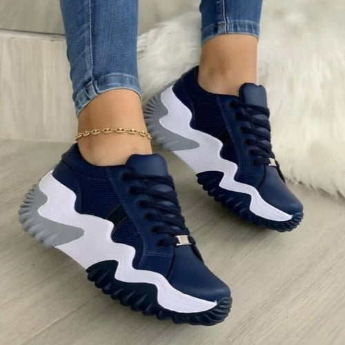 Breathable Vulcanized Platform Sneakers for Women