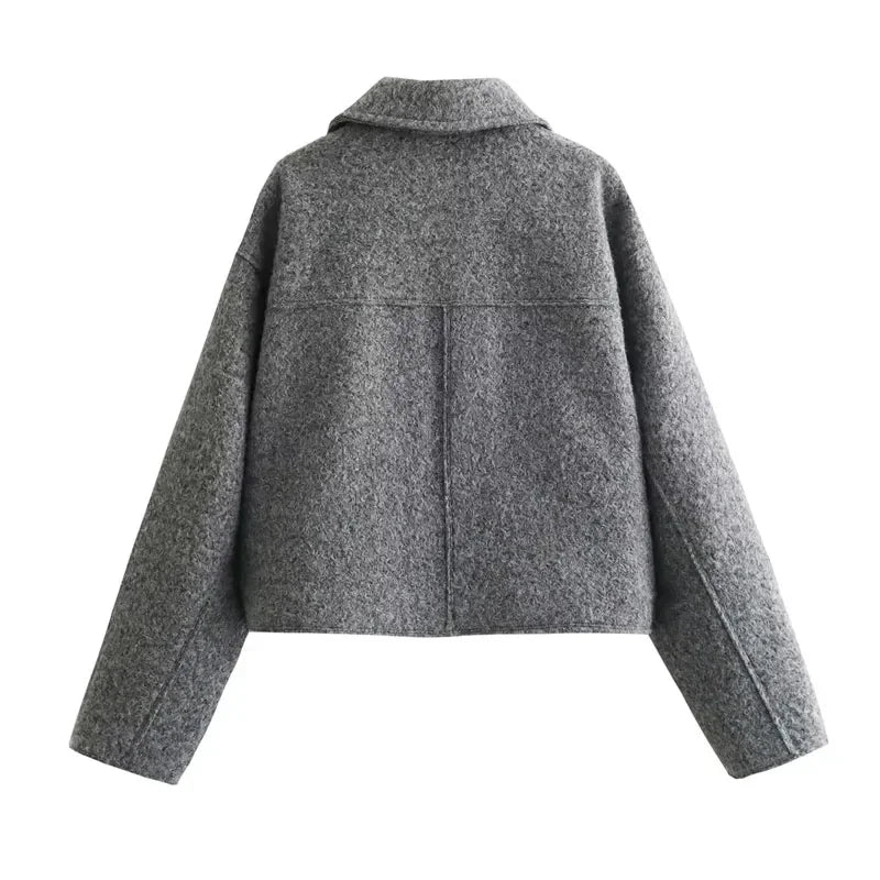 ASDS Autumn Winter Tweed Cropped Jacket