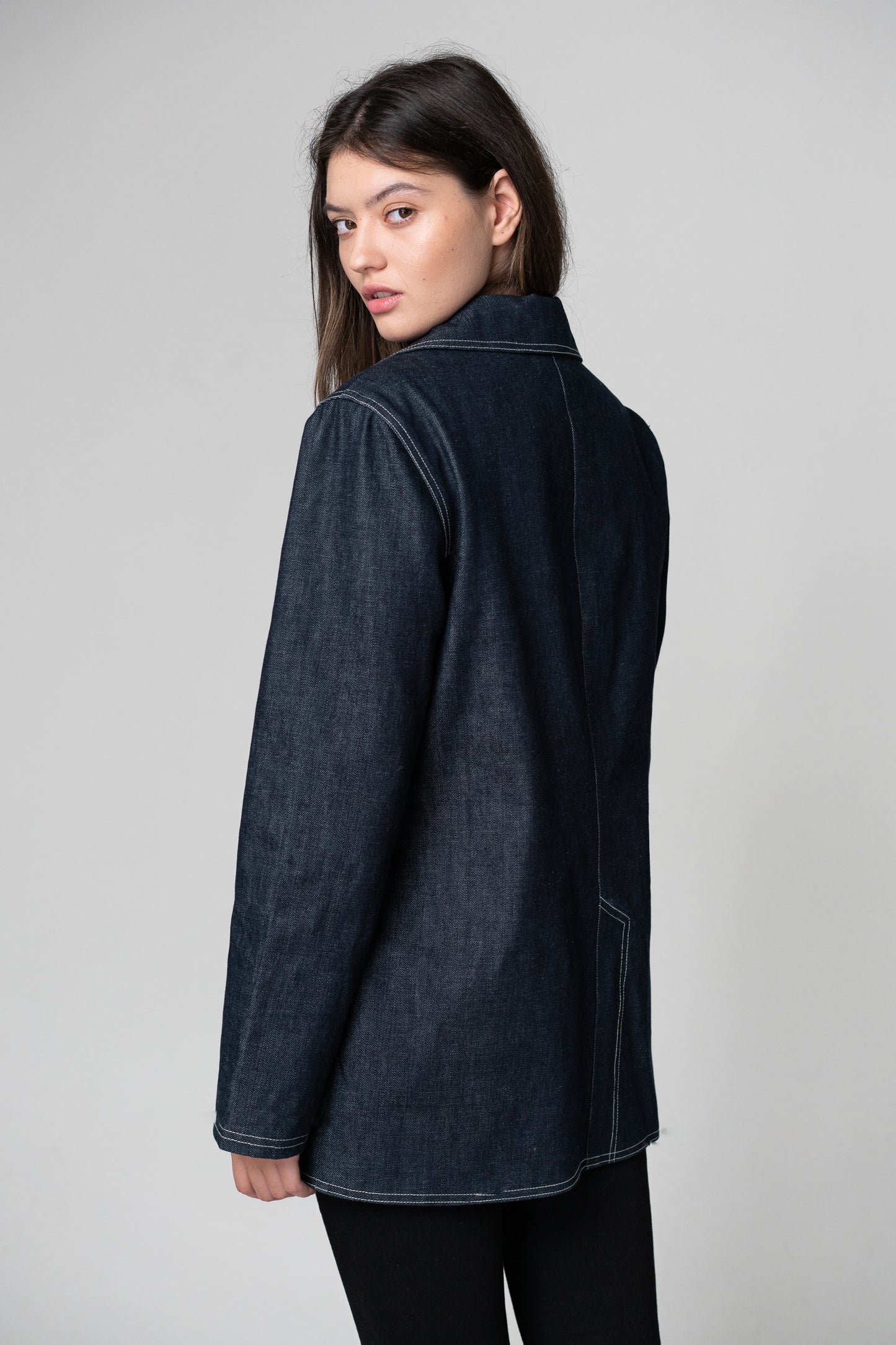 Broken Heart Oversized Denim Blazer