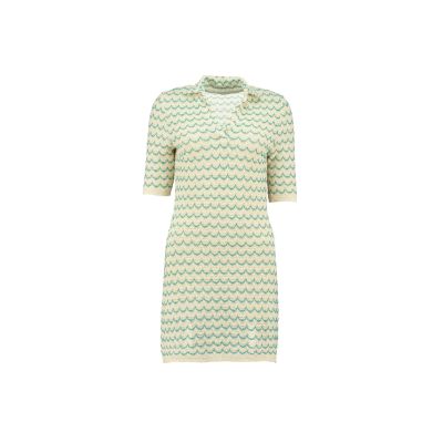 Lightweight Cotton Knit Button-Up Tennis Dress