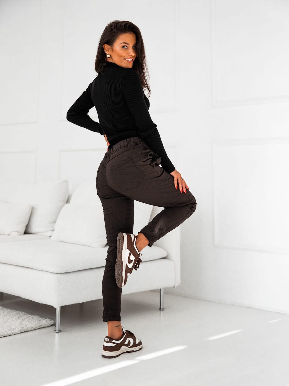 Women's Fitted Black Turtleneck