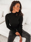 Women's Fitted Black Turtleneck