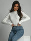 Women's Fitted Cream Turtleneck