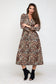 Animal Print Knot Midi Dress