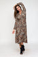 Animal Print Knot Midi Dress