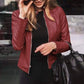 Slim Fit Faux Leather Moto Jacket