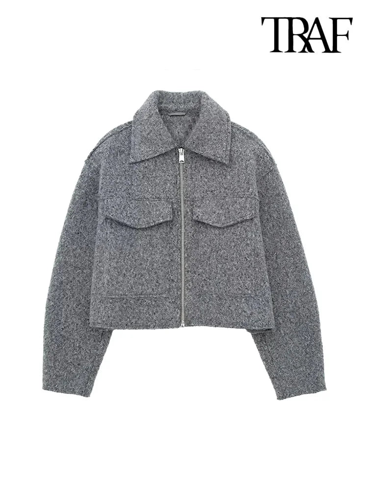 RAF Cropped Jacket with Patch Pockets