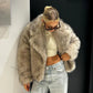 Neo Mint Gradient Faux Fur Winter Jacket