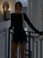 Fashion Women’s Knit Mini Dress – Ruffled, High Waist, Elegant Slim Summer Style