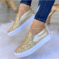 Women’s Glitter Moccasins – Flat Loafers (Rose Gold, Black, Gold)