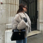 Neo Mint Gradient Faux Fur Winter Jacket