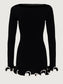 Fashion Women’s Knit Mini Dress – Ruffled, High Waist, Elegant Slim Summer Style