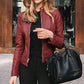 Slim Fit Faux Leather Moto Jacket