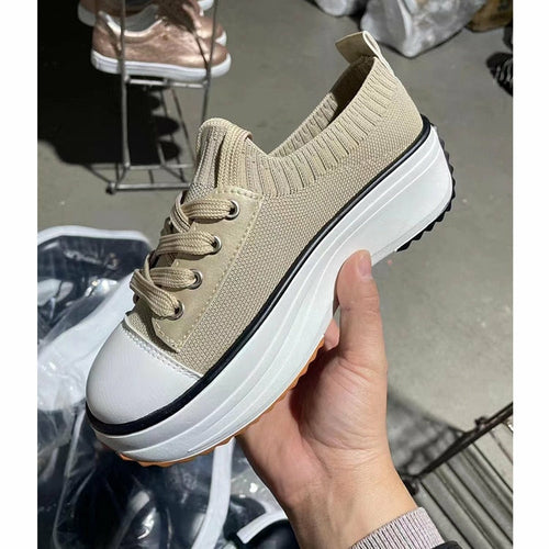 Women’s Summer Knitted Sneakers – Breathable Vulcanized Shoes