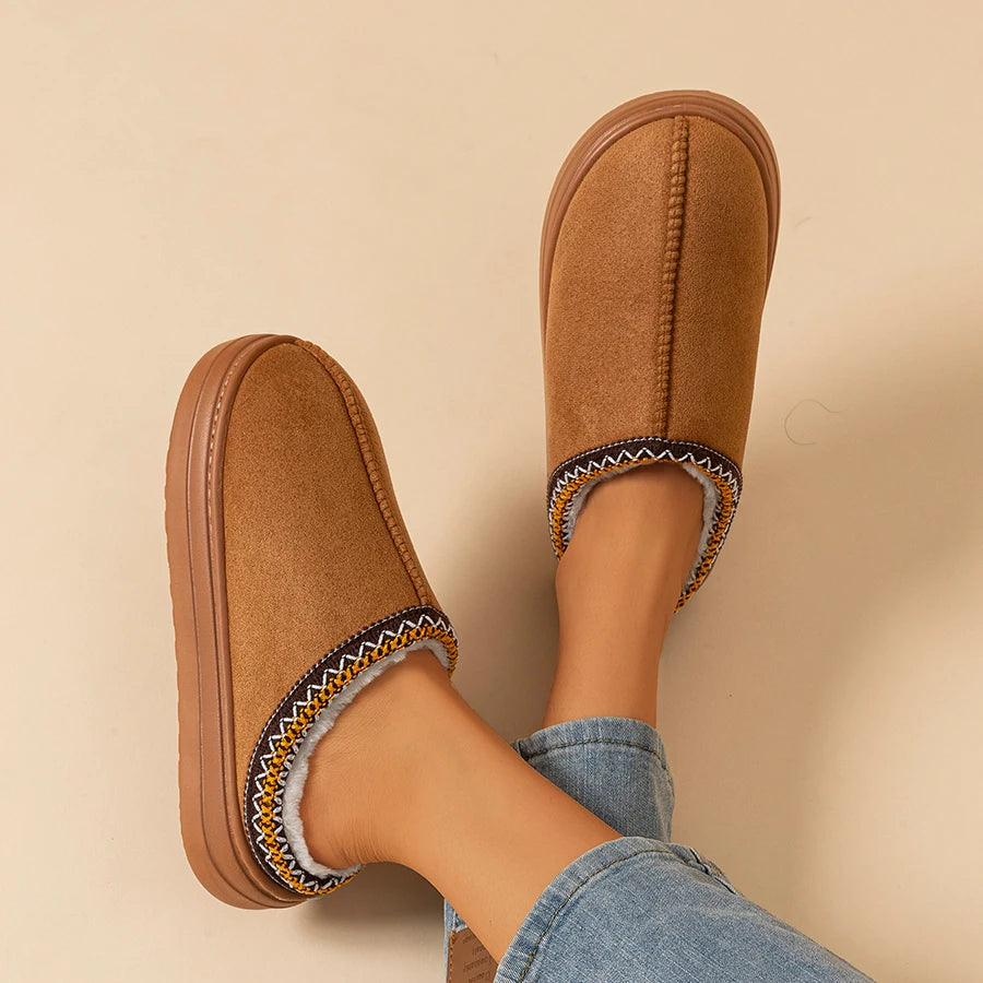 Women’s Fuzzy Winter Slippers – Soft Fur, Anti-Slip Sole, Indoor & Outdoor