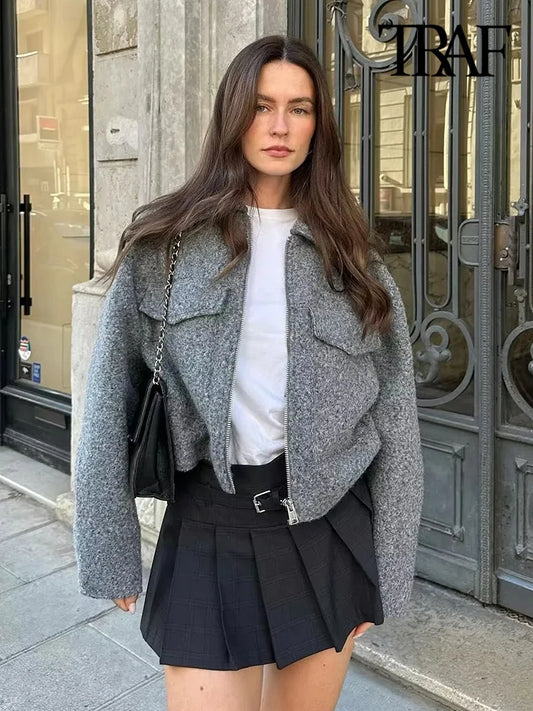 RAF Cropped Jacket with Patch Pockets