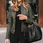 Slim Fit Faux Leather Moto Jacket
