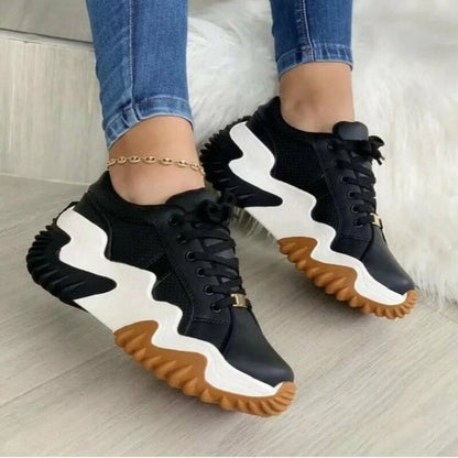 Breathable Vulcanized Platform Sneakers for Women