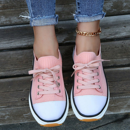 Women’s Summer Knitted Sneakers – Breathable Vulcanized Shoes
