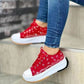 Patterned Canvas Women’s Sneakers – Casual Sport Shoes