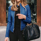 Slim Fit Faux Leather Moto Jacket