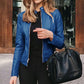 Slim Fit Faux Leather Moto Jacket