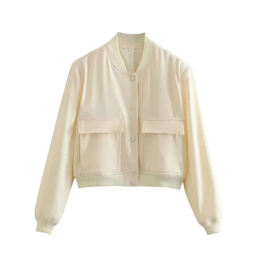 ASDS White Button-Up Bomber Jacket