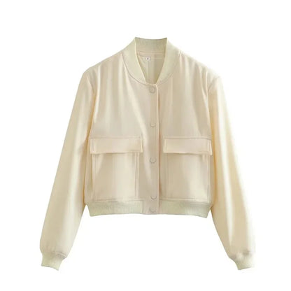 ASDS White Button-Up Bomber Jacket
