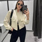 ASDS White Button-Up Bomber Jacket