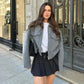 ASDS Autumn Winter Tweed Cropped Jacket