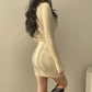 Women’s Slim Fit Knit Bodycon V-Neck Dress