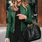 Slim Fit Faux Leather Moto Jacket