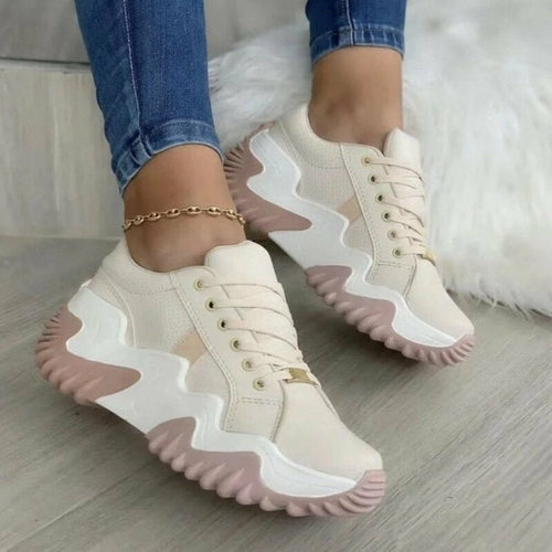 Breathable Vulcanized Platform Sneakers for Women