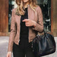 Slim Fit Faux Leather Moto Jacket
