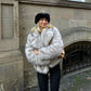 Neo Mint Gradient Faux Fur Winter Jacket