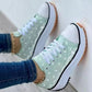 Patterned Canvas Women’s Sneakers – Casual Sport Shoes