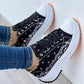 Patterned Canvas Women’s Sneakers – Casual Sport Shoes