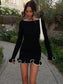 Fashion Women’s Knit Mini Dress – Ruffled, High Waist, Elegant Slim Summer Style
