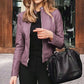 Slim Fit Faux Leather Moto Jacket
