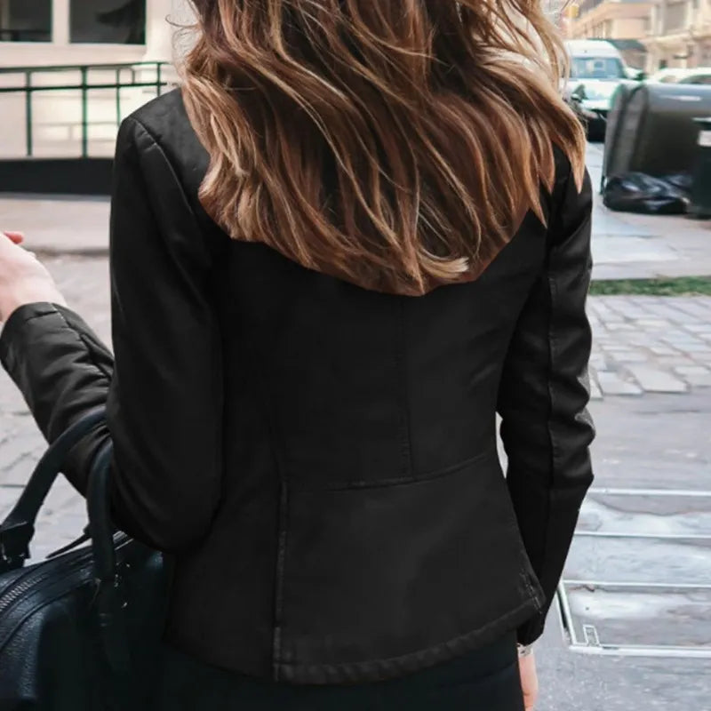Slim Fit Faux Leather Moto Jacket