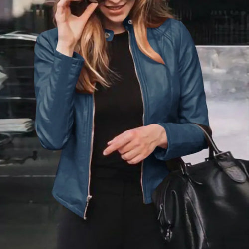 Slim Fit Faux Leather Moto Jacket
