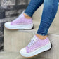 Patterned Canvas Women’s Sneakers – Casual Sport Shoes