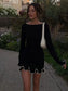 Fashion Women’s Knit Mini Dress – Ruffled, High Waist, Elegant Slim Summer Style