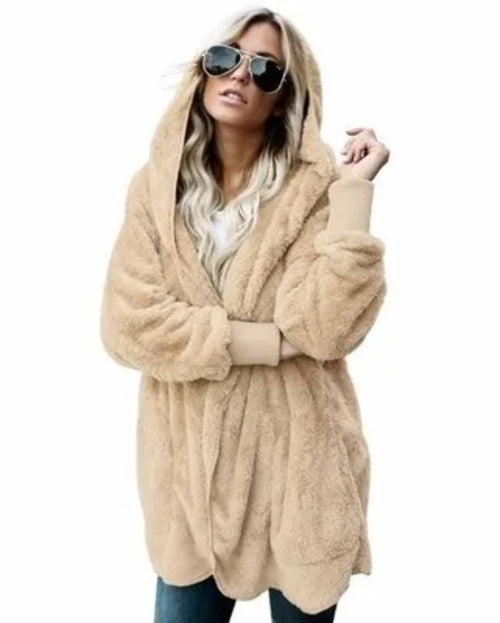 Autumn Winter Double Fleece Long Cardigan Jacket