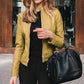 Slim Fit Faux Leather Moto Jacket