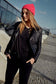 Women's Neon Pink Knitted Cap with Turn-Up