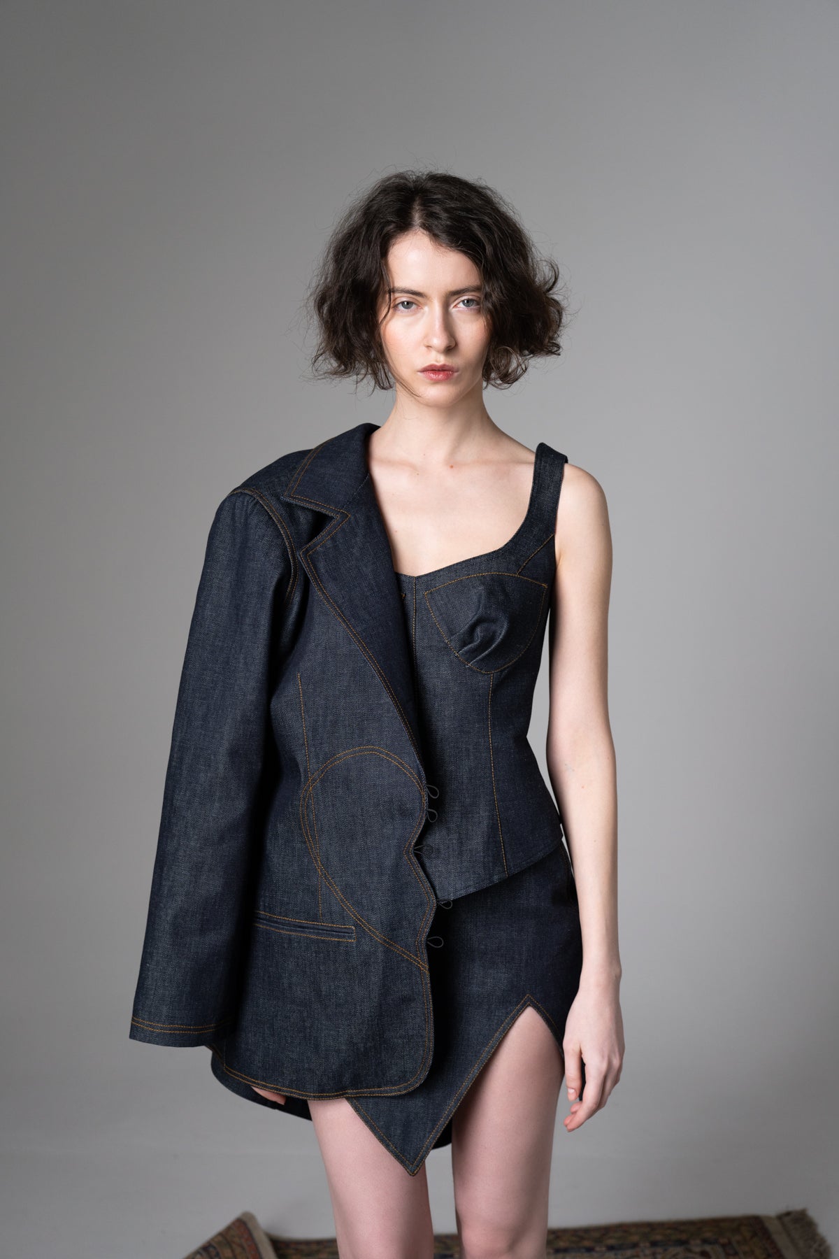 Broken Heart Oversized Denim Blazer