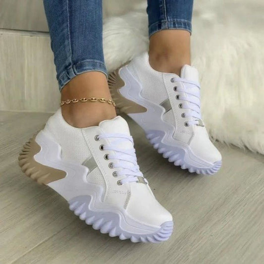 Breathable Vulcanized Platform Sneakers for Women