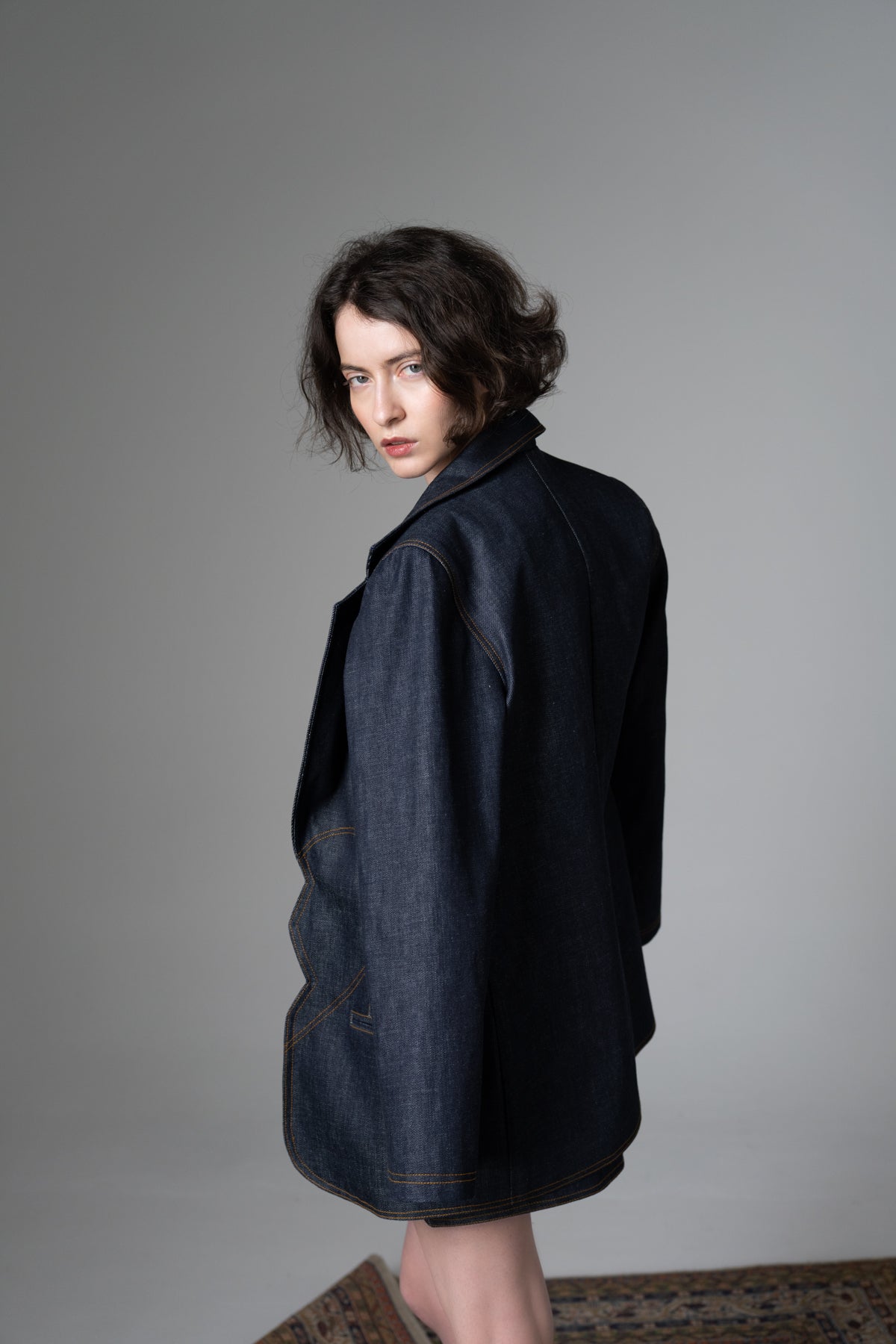Broken Heart Oversized Denim Blazer
