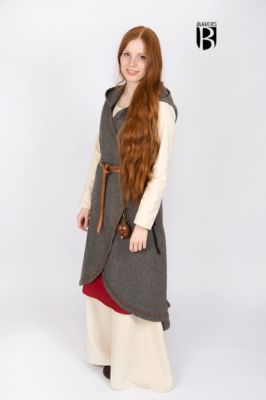 Myrana Dark Grey Wool Wrap Dress